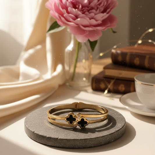 Midnight Clover Bangle